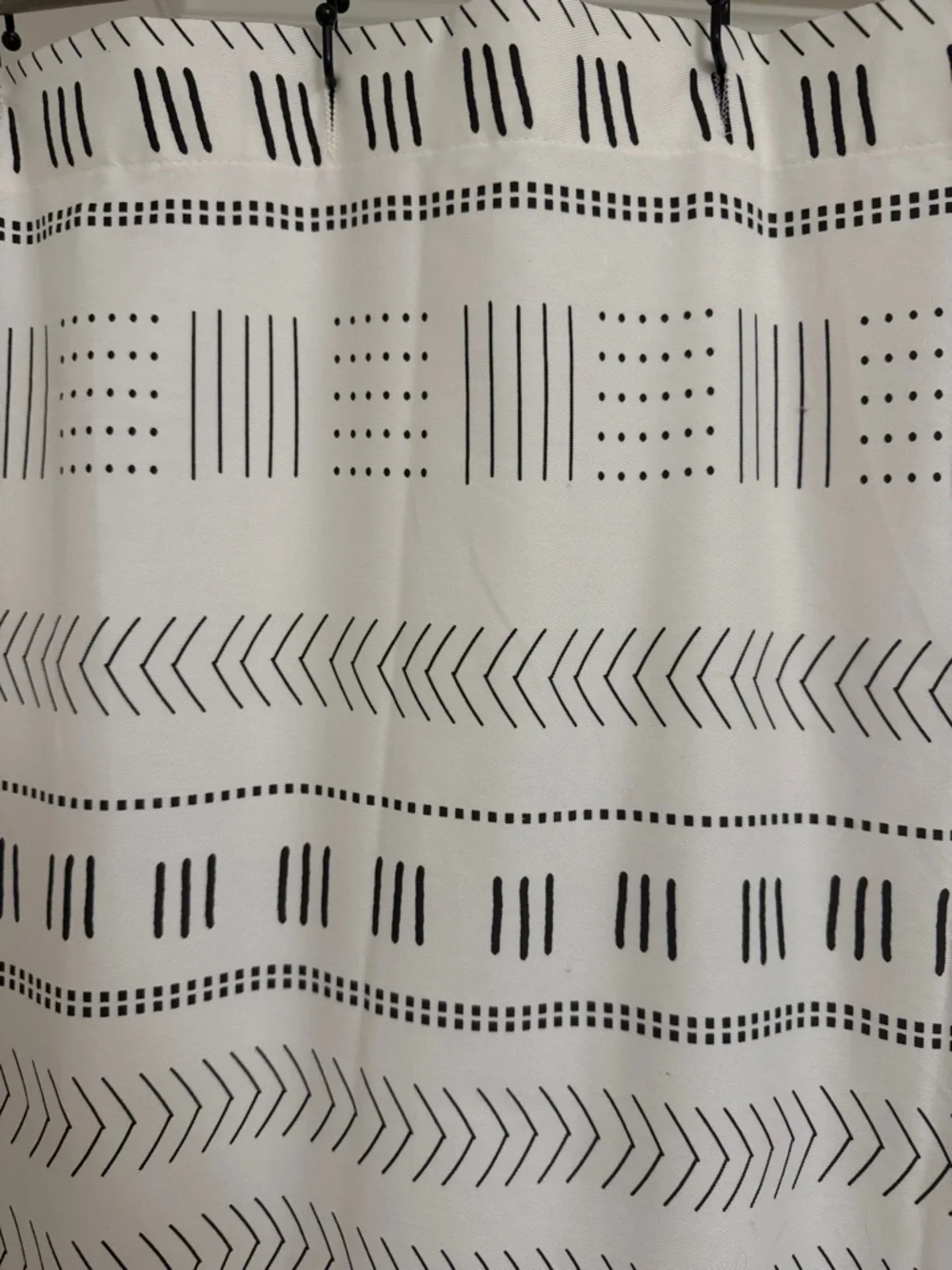 Black and White boho pattern shower curtain